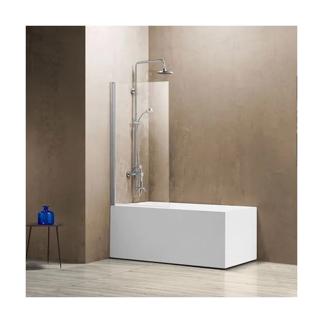 Душевая шторка на ванну Vincea VSB-11800CL 80х140 стекло прозрачное 5 мм профиль хром