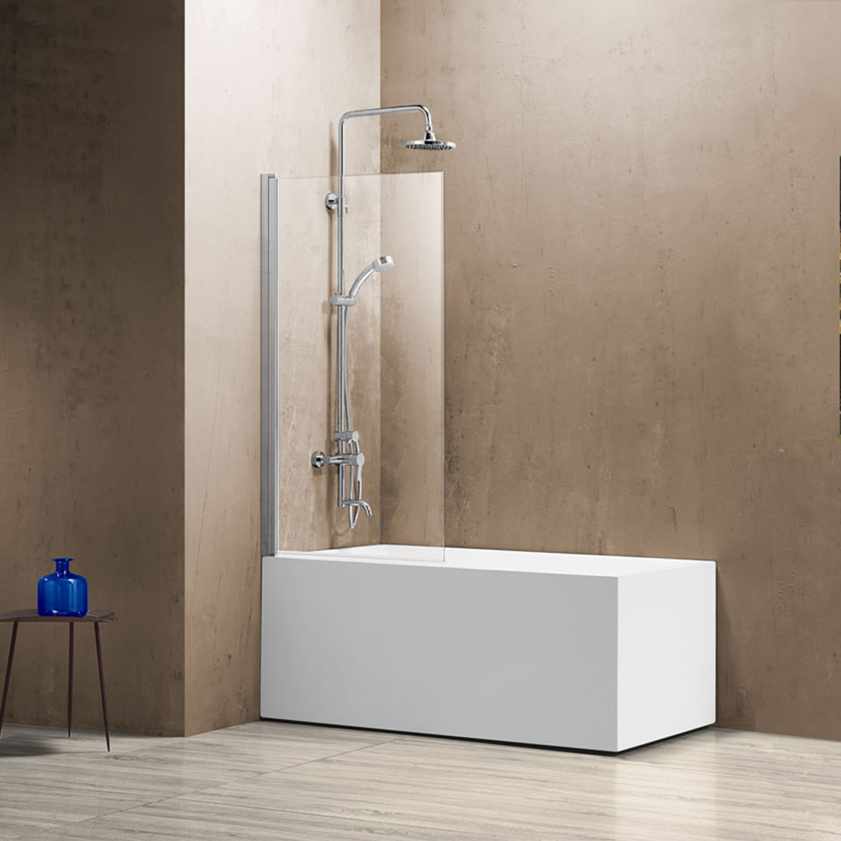 Душевая шторка на ванну Vincea VSB-11800CL 80х140 стекло прозрачное 5 мм профиль хром