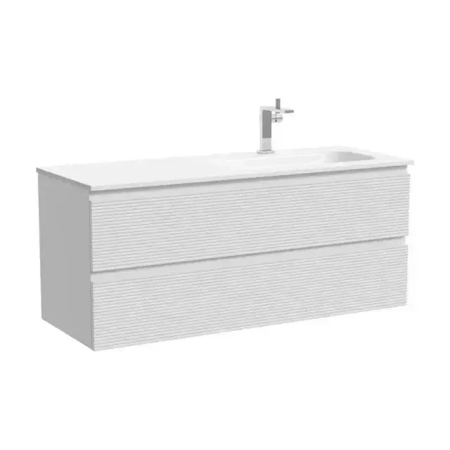 Тумба под раковину Sancos Фолк (Folk) FL120RW 120 см подвесная правая 2 ящика белый матовый (bianco)