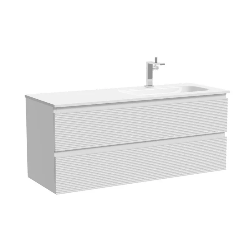 Тумба под раковину Sancos Фолк (Folk) FL120RW 120 см подвесная правая 2 ящика белый матовый (bianco)