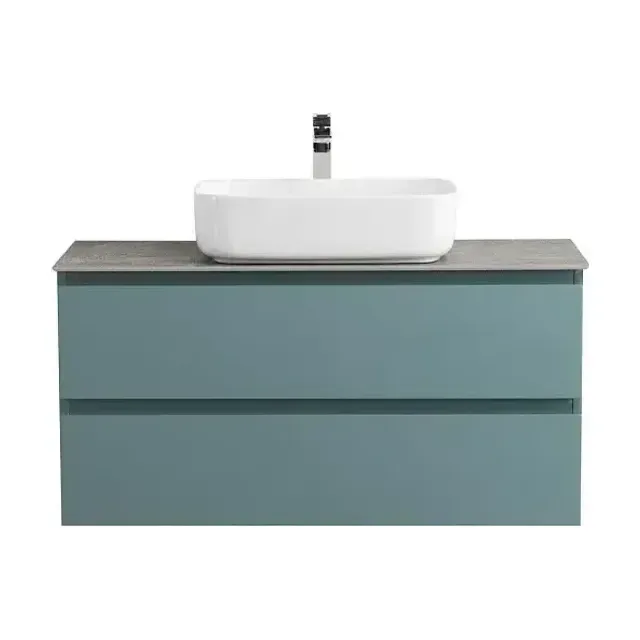 Тумба с раковиной BelBagno Крафт (Kraft) 100 голубая матовая со столешницей гранит