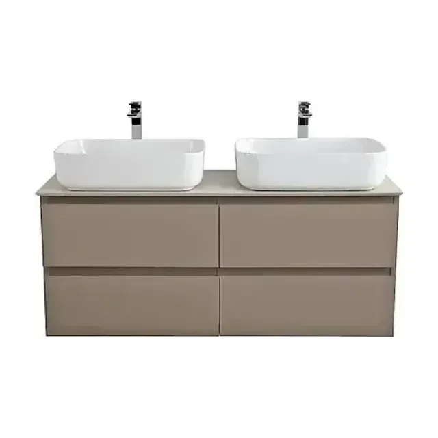 Тумба с раковиной BelBagno Крафт (Kraft) 120 с четырьмя ящиками бежевая матовая (столешница цемент)