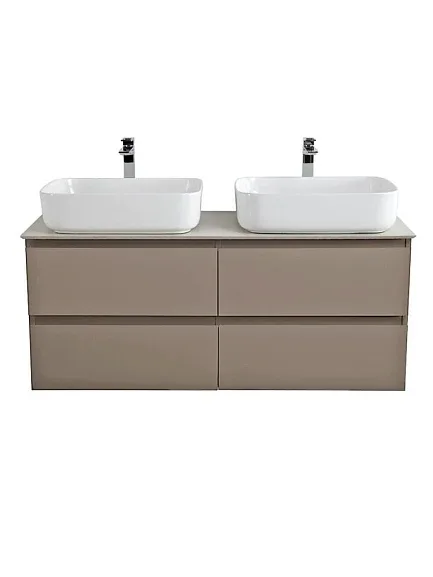 Тумба с раковиной BelBagno Крафт (Kraft) 120 с четырьмя ящиками бежевая матовая (столешница цемент)
