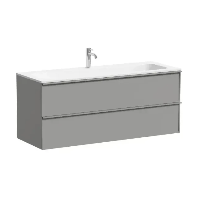 Тумба под раковину Sancos Вельта (Velta) VL120WG 120 см подвесная универсальная 2 ящика теплый серый