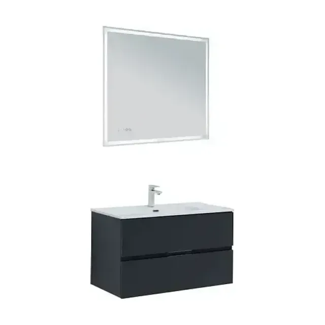 Комплект мебели Aquanet Алвита New 90 2 ящика, антрацит
