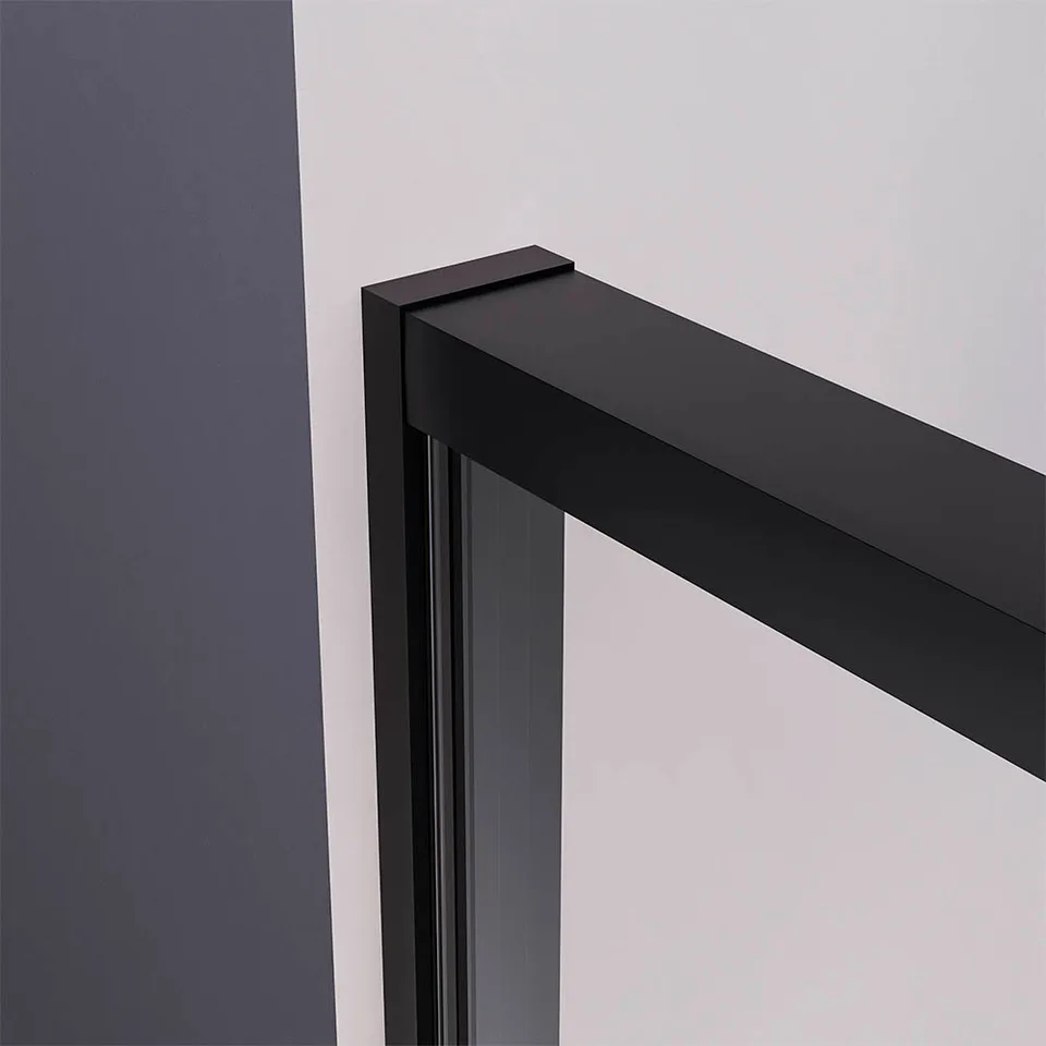 Боковая панель Veconi Premium Prato SP B, 900x2000, черный матовый, стекло прозрачное