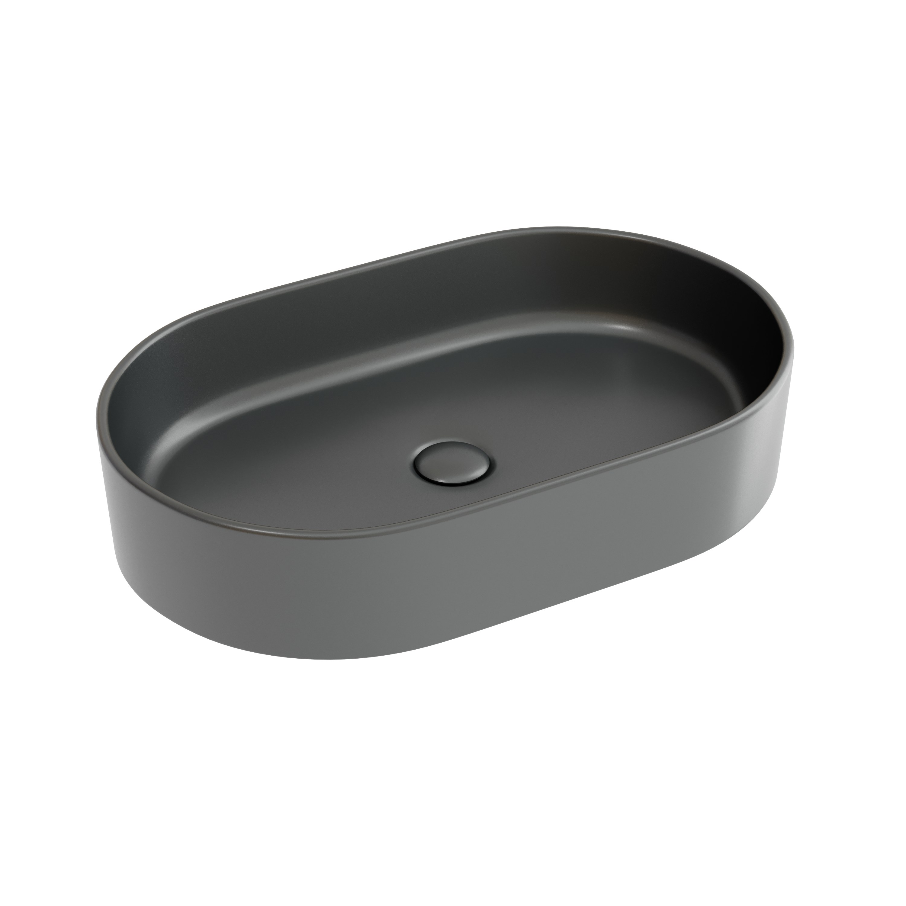 Раковина из сантехнического фарфора Ceramica Nova Элемент (Element) 61 см CN6048MDH накладная цвет темный антрацит матовый