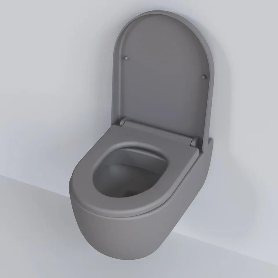 Унитаз Abner 103T20301R (545*360*330) МАТОВЫЙ СЕРЫЙ подвесной БЕЗОБОДКОВЫЙ, 1 место