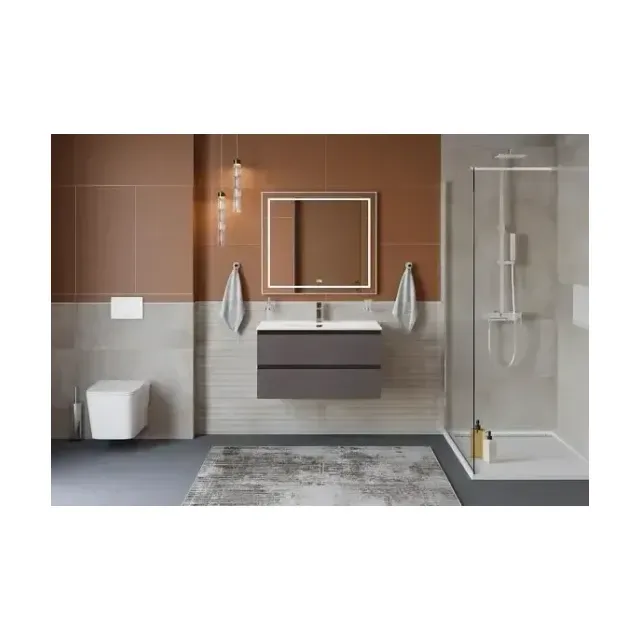 Комплект мебели BelBagno Крафт (Kraft) 100 темно-серый матовый (раковина BB-8099-100)