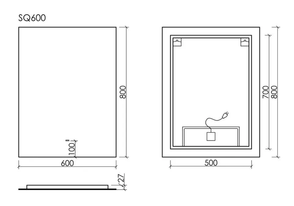 Зеркало Sancos Поле/Square 60*80 с подсветкой