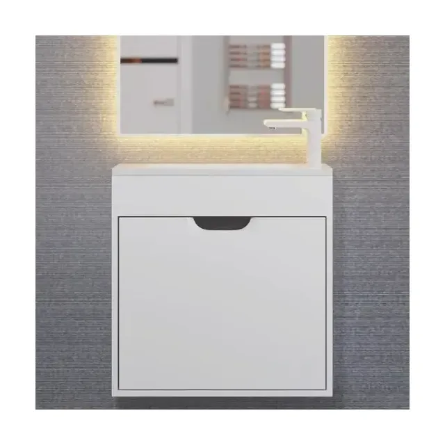 Тумба с раковиной Uperwood Modul 60 белая/графит матовая