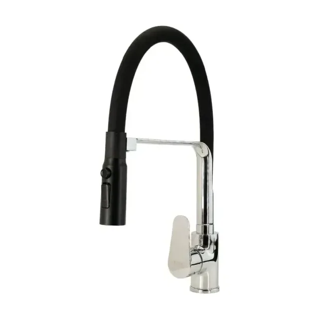 Смеситель Rusant RK23011723-0 для кухни с гибким изливом хром/черный