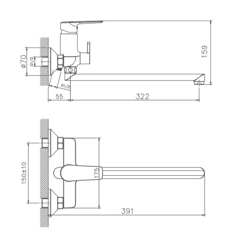 Смеситель Haiba HB22563 универсальный