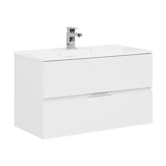 Тумба с раковиной Aquanet Алвита 90 белый глянец