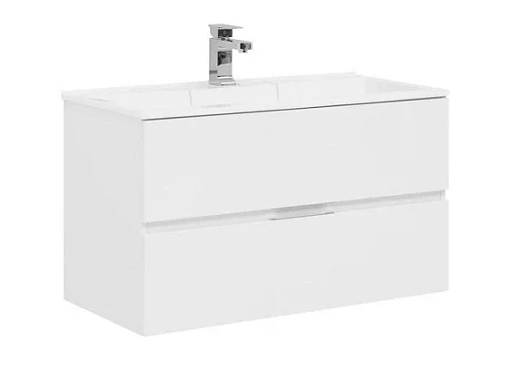 Тумба с раковиной Aquanet Алвита 90 белый глянец