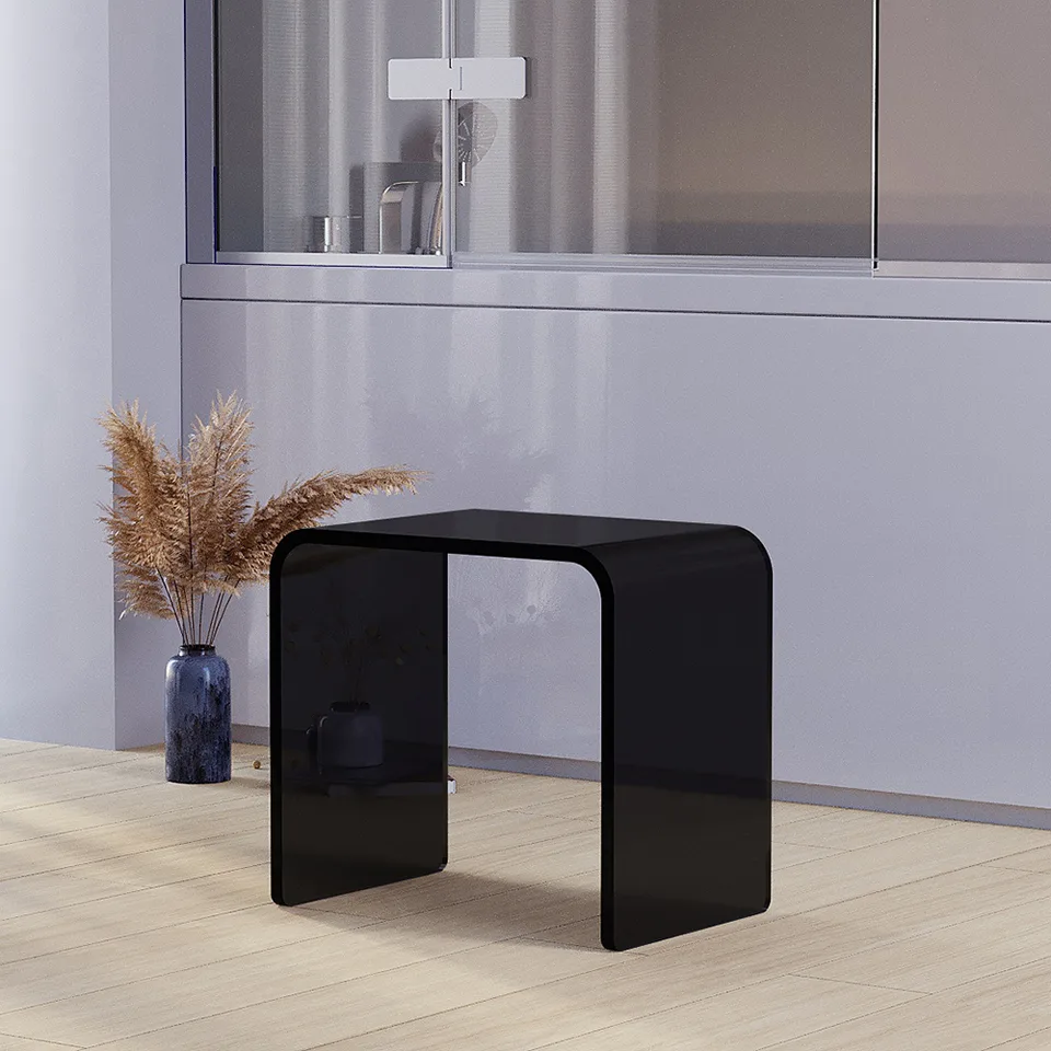 Стул для душа Veconi ST-AC-1TB, 425*280*390, черный полупрозрачный