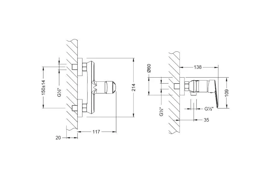 Смеситель Lemark Point LM0303C для душа