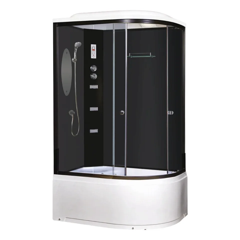 Душевая кабина Niagara Ultra NG-214-01LN (120х80х220) высокий поддон(48см),черный,стекло тонированное,4 места