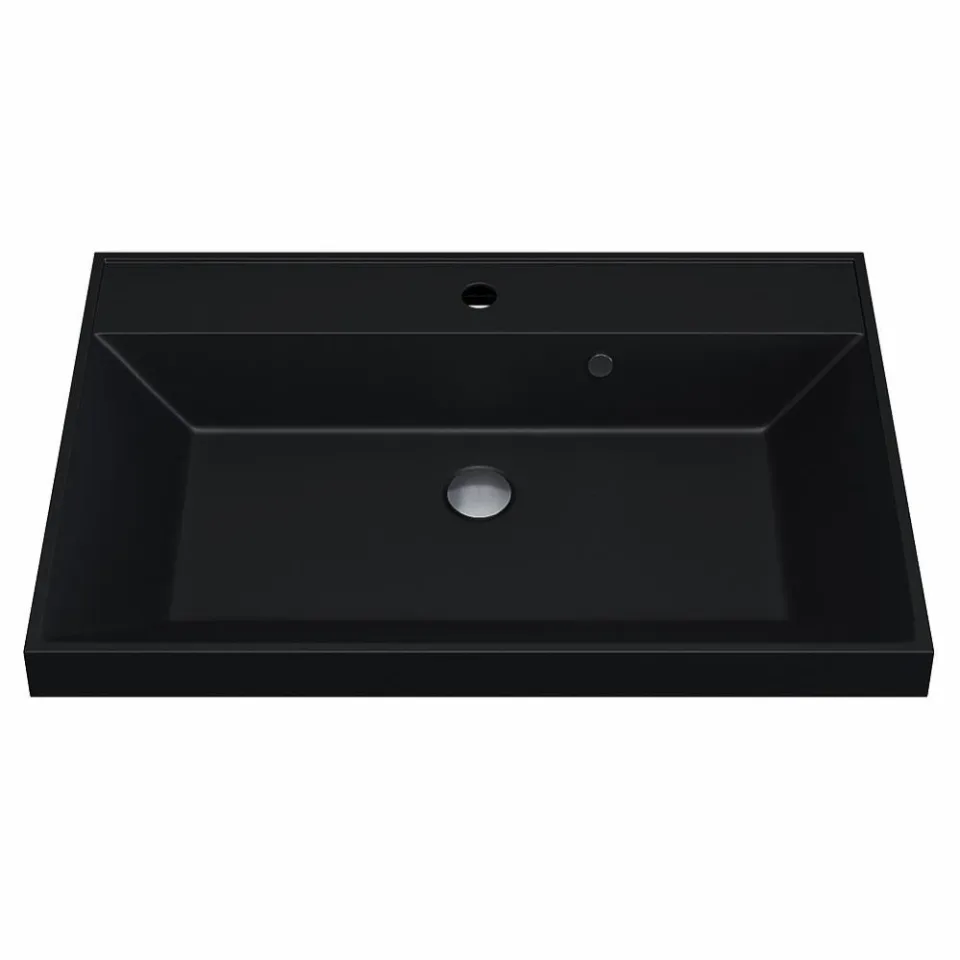 Встраиваемая раковина Uperwood Classic Quartz 70*45 черная матовая, уголь