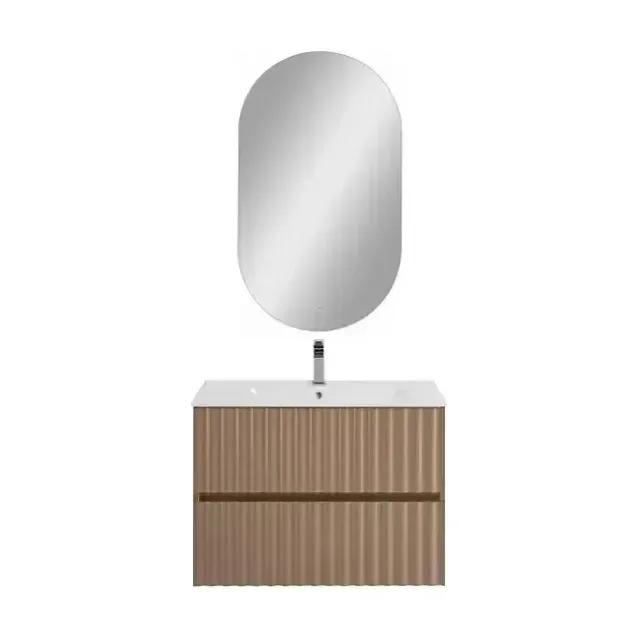Комплект мебели Art&Max Элегант/Elegant 80 с LED подсветкой ручек капучино матовый