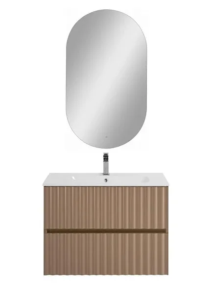 Комплект мебели Art&Max Элегант/Elegant 80 с LED подсветкой ручек капучино матовый