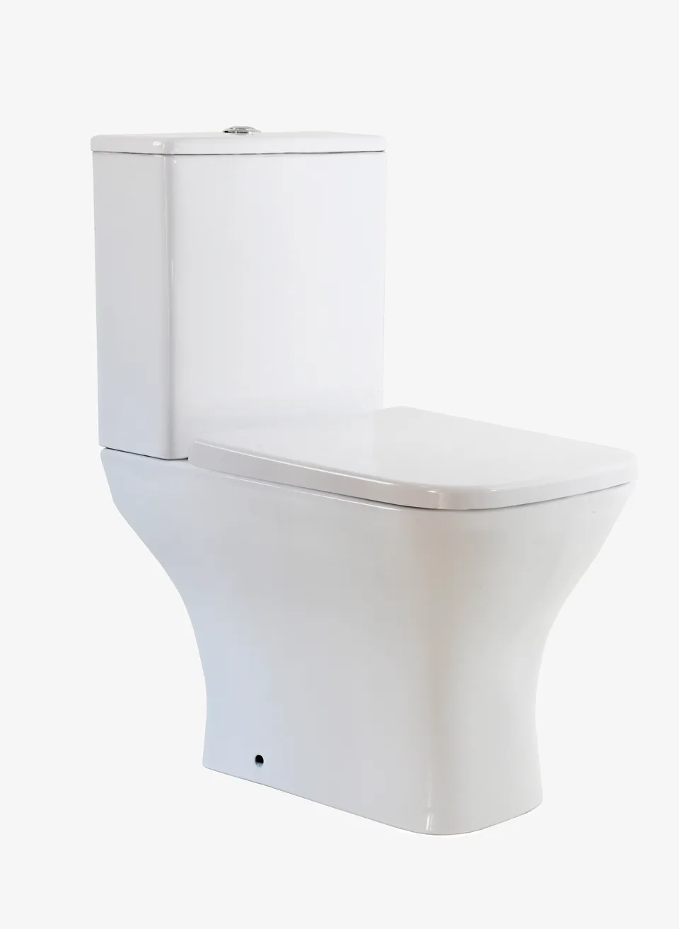 Напольный безободковый унитаз Элеганте (Elegante), белый, с бачком и крышкой микролифт (быстросъемный механизм)