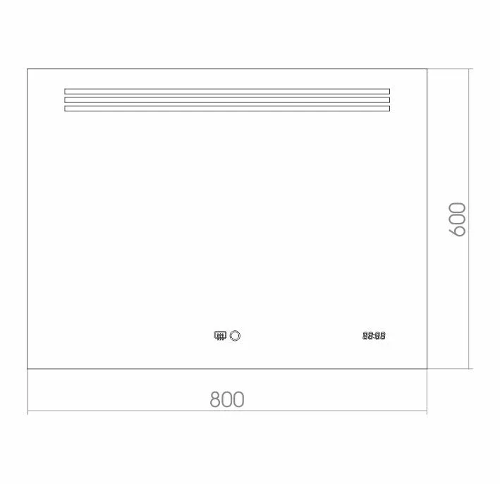 Зеркало Aquanika Quadro 80*60 AQQ6080RU01 с подсветкой и сенсорным выключателем, антипар, часы