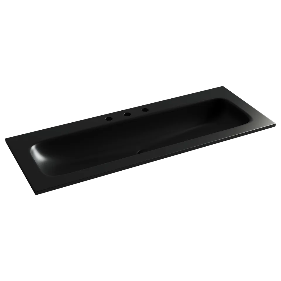 Раковина из сантехнического фарфора Ceramica Nova Грация (Grace) 121 см CN7024MB накладная цвет черный матовый