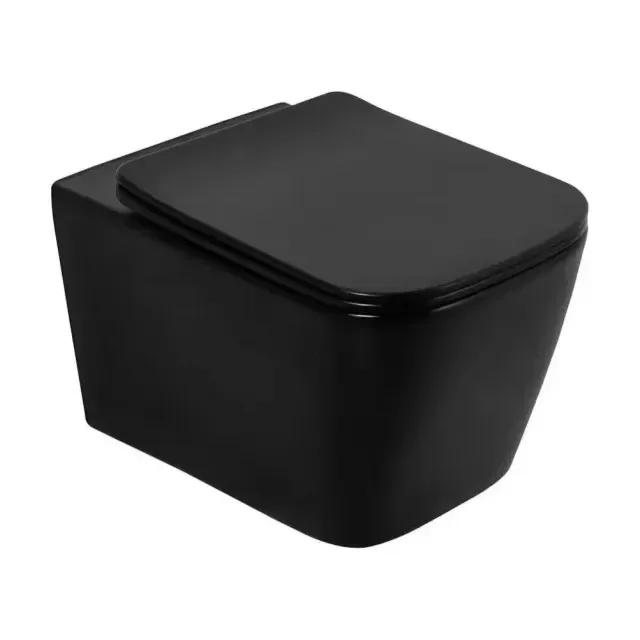 Подвесной унитаз BelBagno Ardente-C BB3202CHR-MB 36*52 безободковый,черный матовый с крышкой-сиденьем BB3202SC-MB