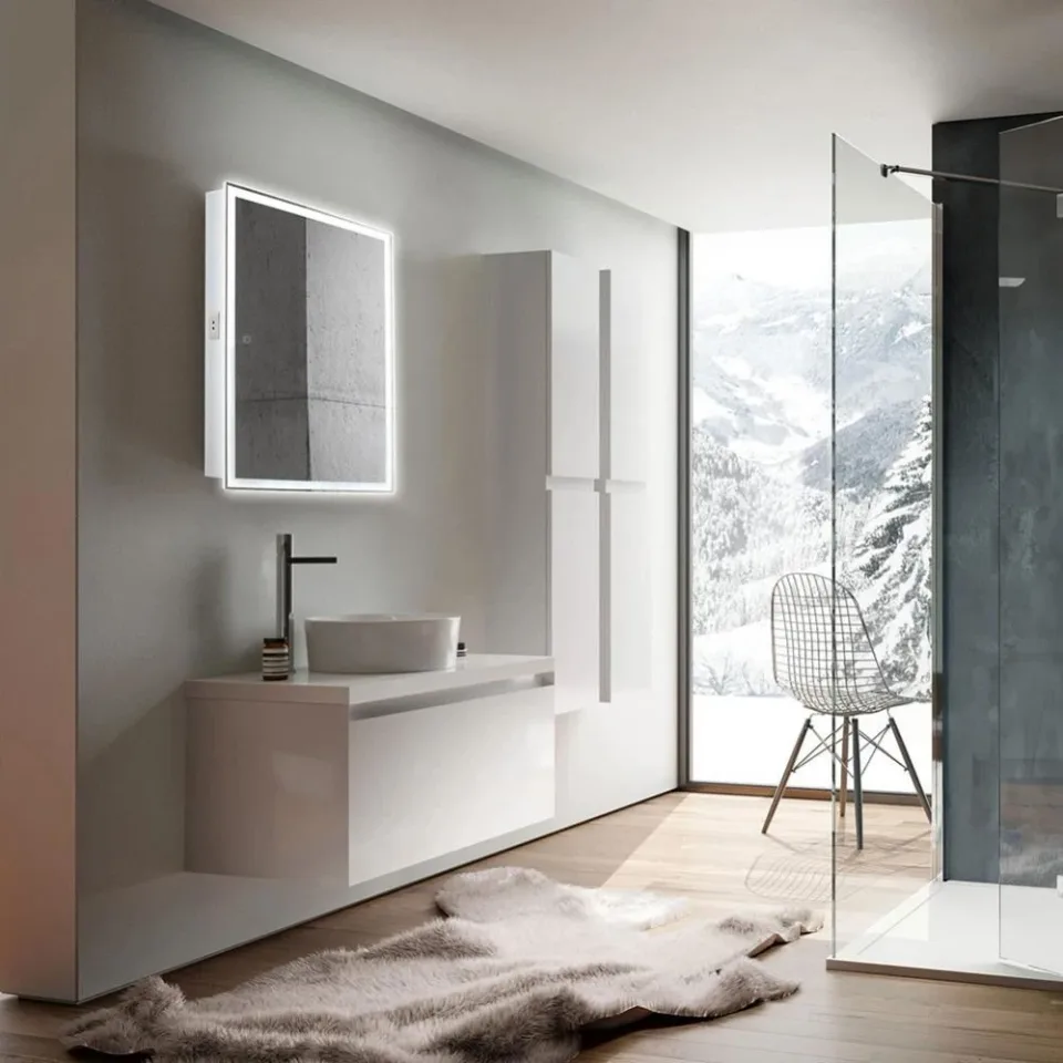Зеркало-шкаф Silver Mirrors Киото flip 50 сенсорный выключатель с Led-подсветкой L/R