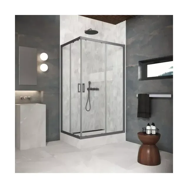 Душевой уголок ZA-F Protec 120*100 06 crystalvision, профиль GunMetal, стекло crystalvision