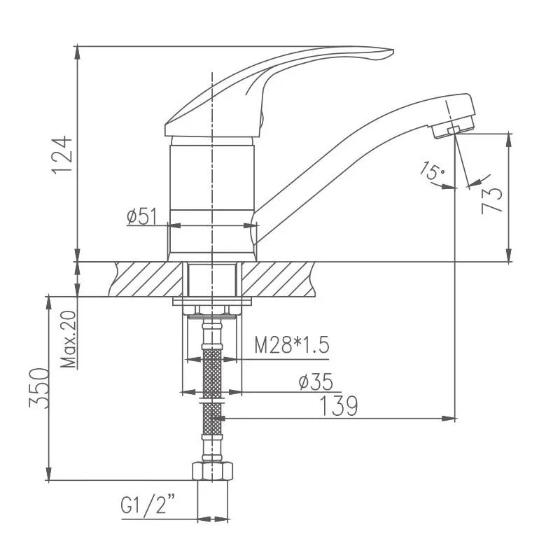 Смеситель Haiba HB4521-2 для кухни