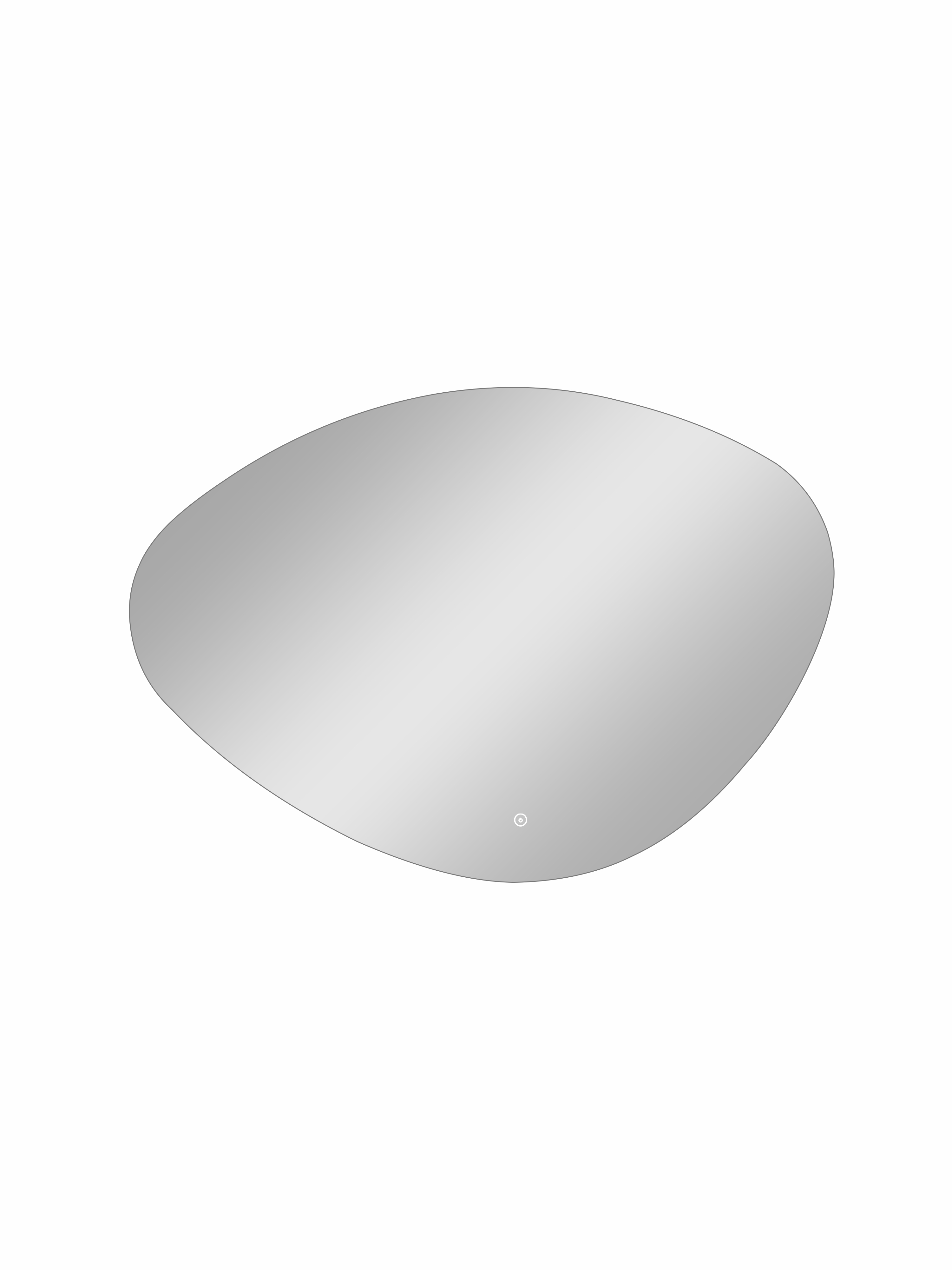Зеркало Zled-A с LED-подсветкой, 100*70см, асимметричное
