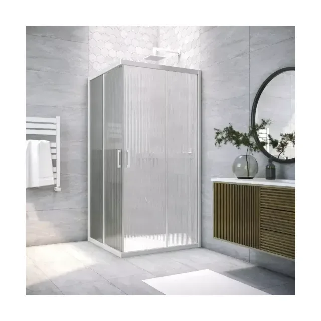 Душевой уголок ZA NOVO h2000 90 01 Moru, профиль белый, стекло Moru