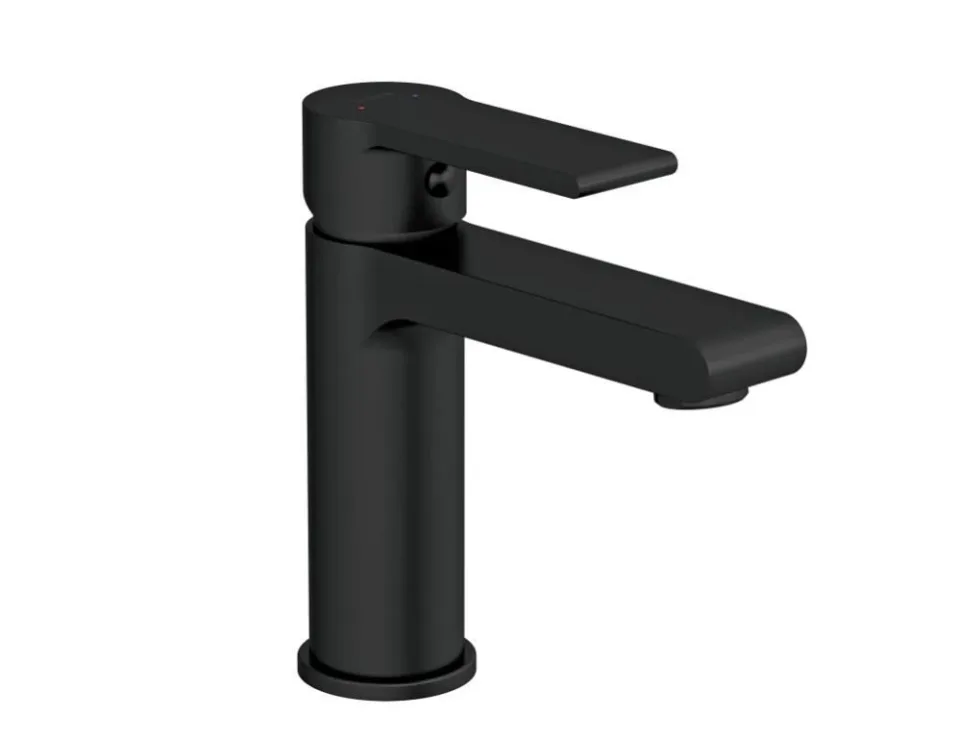 Смеситель Cersanit Браско (Brasko) Блэк (Black) 63107 для раковины с донным клапаном Клик-клак (Click-Clack) черный