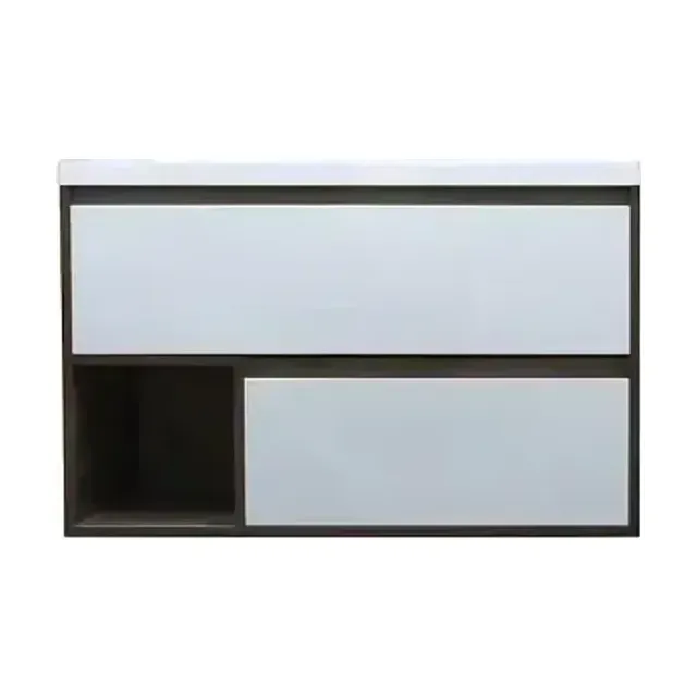 Тумба с раковиной Эстет Monaco Wood 100 2 ящика белая/дуб рустикальный ФР-00010677