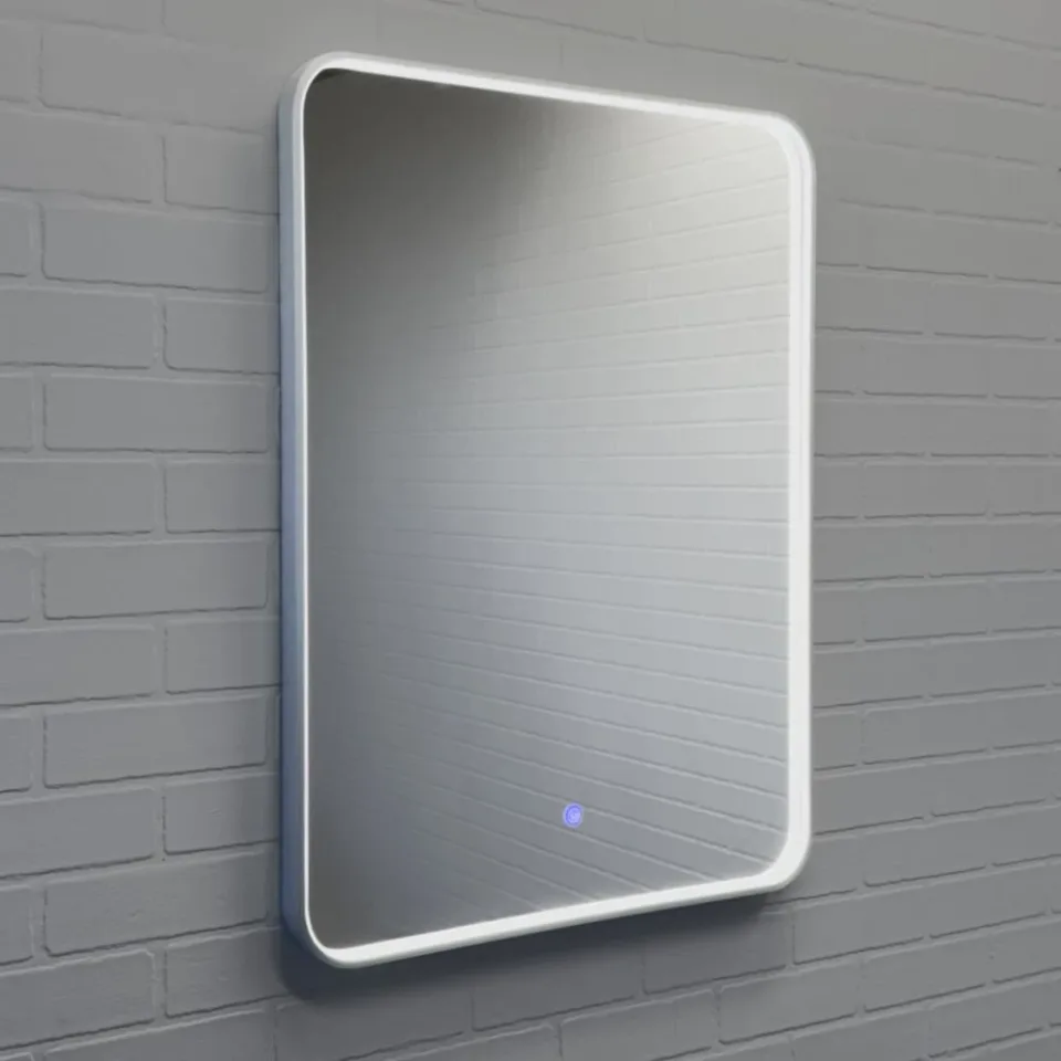Зеркало Comforty Сириус 60 LED-подсветка, в серебряной алюминиевой раме, холодный свет, сенсор