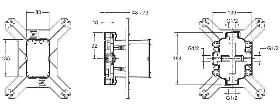 Термостат Jacob Delafon Modulo E75388-CP для душа скрытый монтаж хром