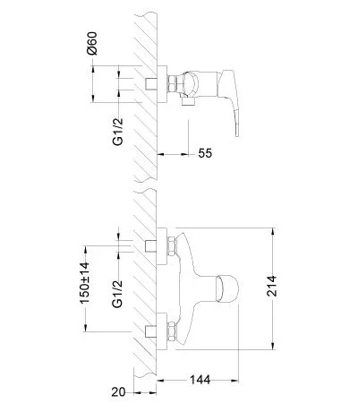 Смеситель Lemark Linara LM0403C для душа