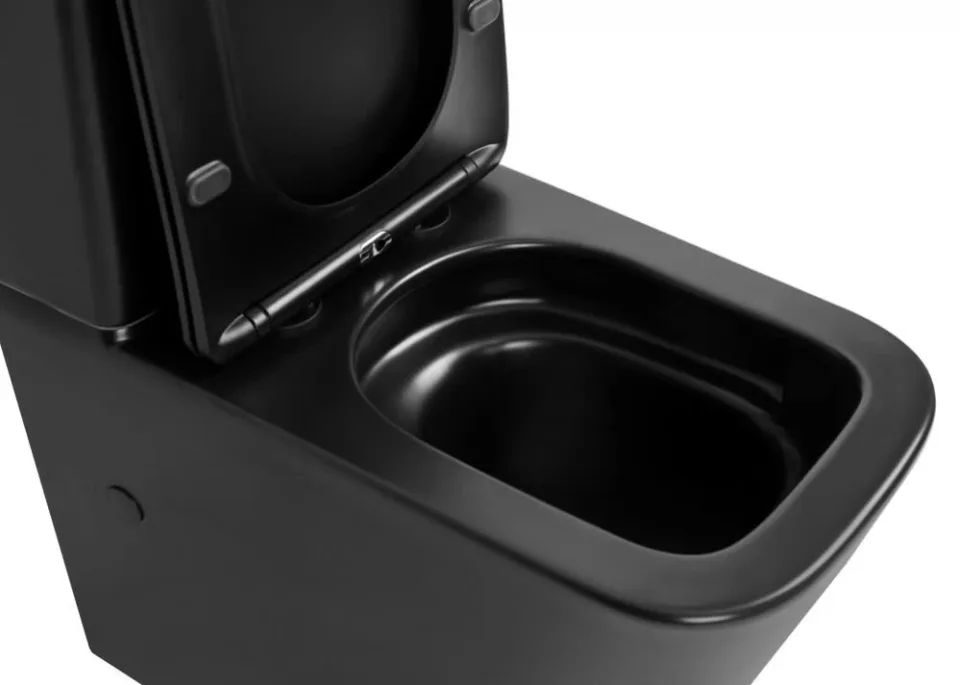 Унитаз-компакт ABBER Rechteck AC1210TMB 36*64 черный матовый безободковый с крышкой-сиденьем микролифт Slim