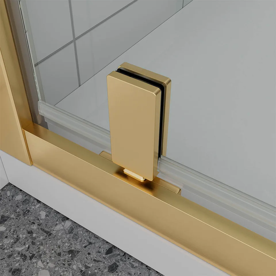 Боковая панель Veconi Ottimo SP G, 1000х1900 золото брашинг, стекло прозрачное