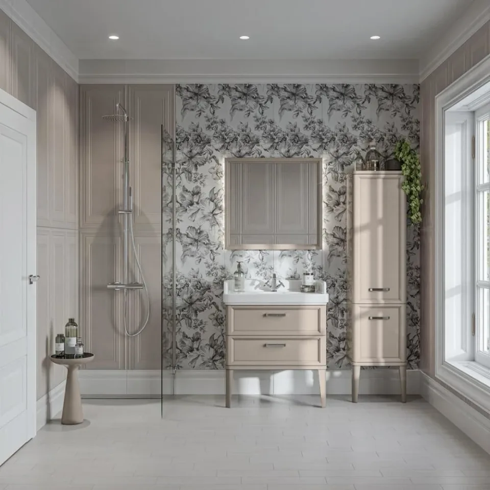 Зеркало Kerama Marazzi Pompei 80 камео бежевый глянец с подсветкой