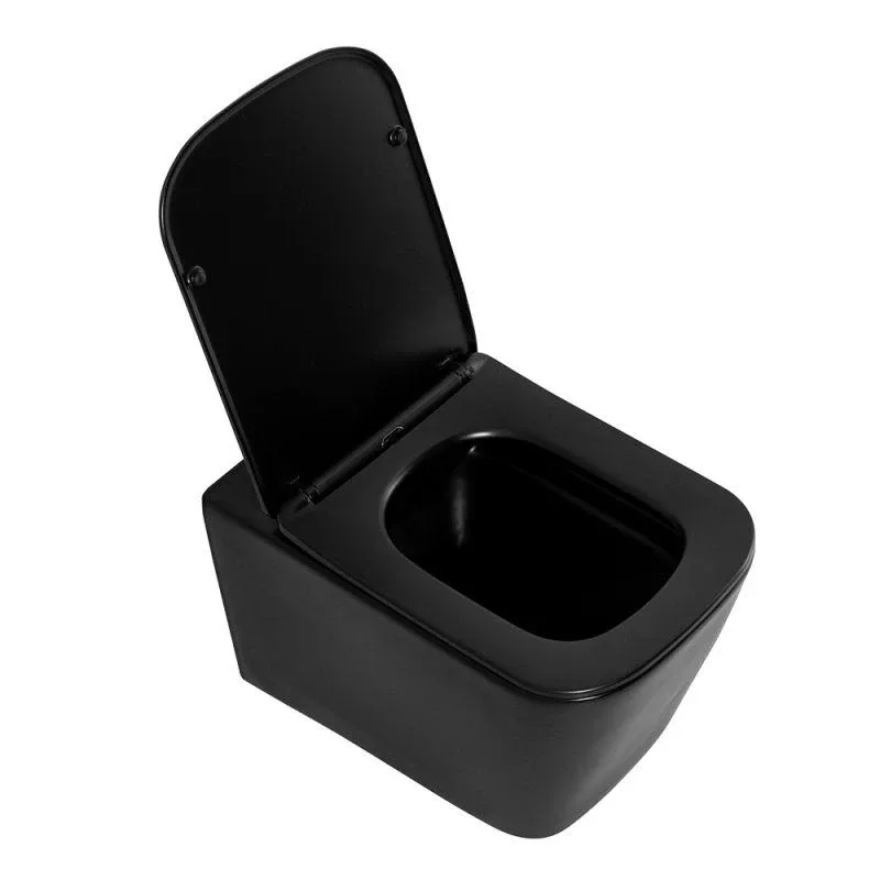 Подвесной унитаз BelBagno Ardente-C BB3202CHR-MB 36*52 безободковый,черный матовый с крышкой-сиденьем BB3202SC-MB
