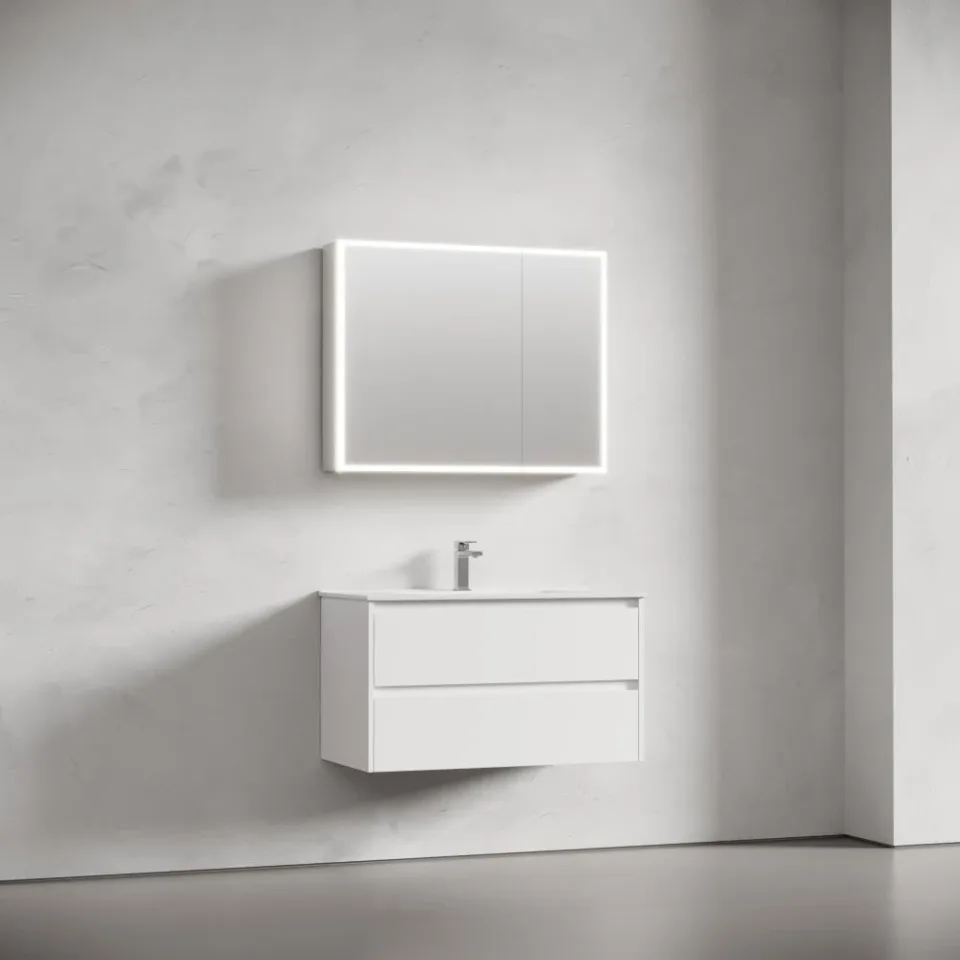 Зеркало-шкаф Sancos Evoke 90*70 с Led подсветкой