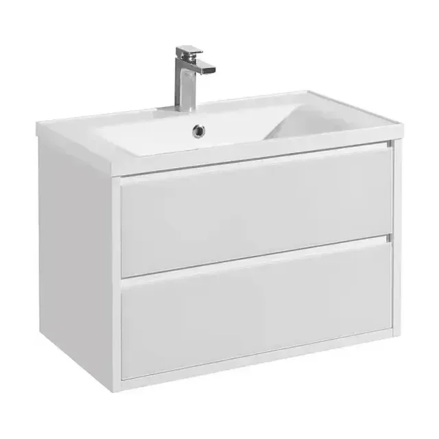 Тумба с раковиной Aquaton Римини 80 New белый глянец