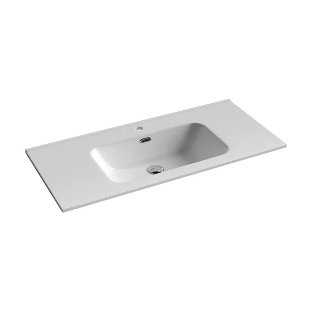 Раковина из сантехнического фарфора Ceramica Nova Элемент (Element) 101 см CN7003 накладная цвет белый