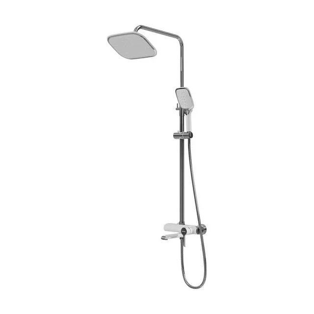 Душевая стойка Grossman Alba 500.K35.06.100/000 с верхним душем,ручной лейкой и смесителем,хром с белым