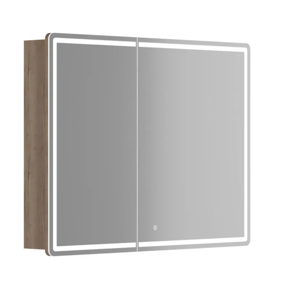 Зеркало-шкаф Sancos Mirror 99*74 с Led подсветкой дуб галифакс натуральный