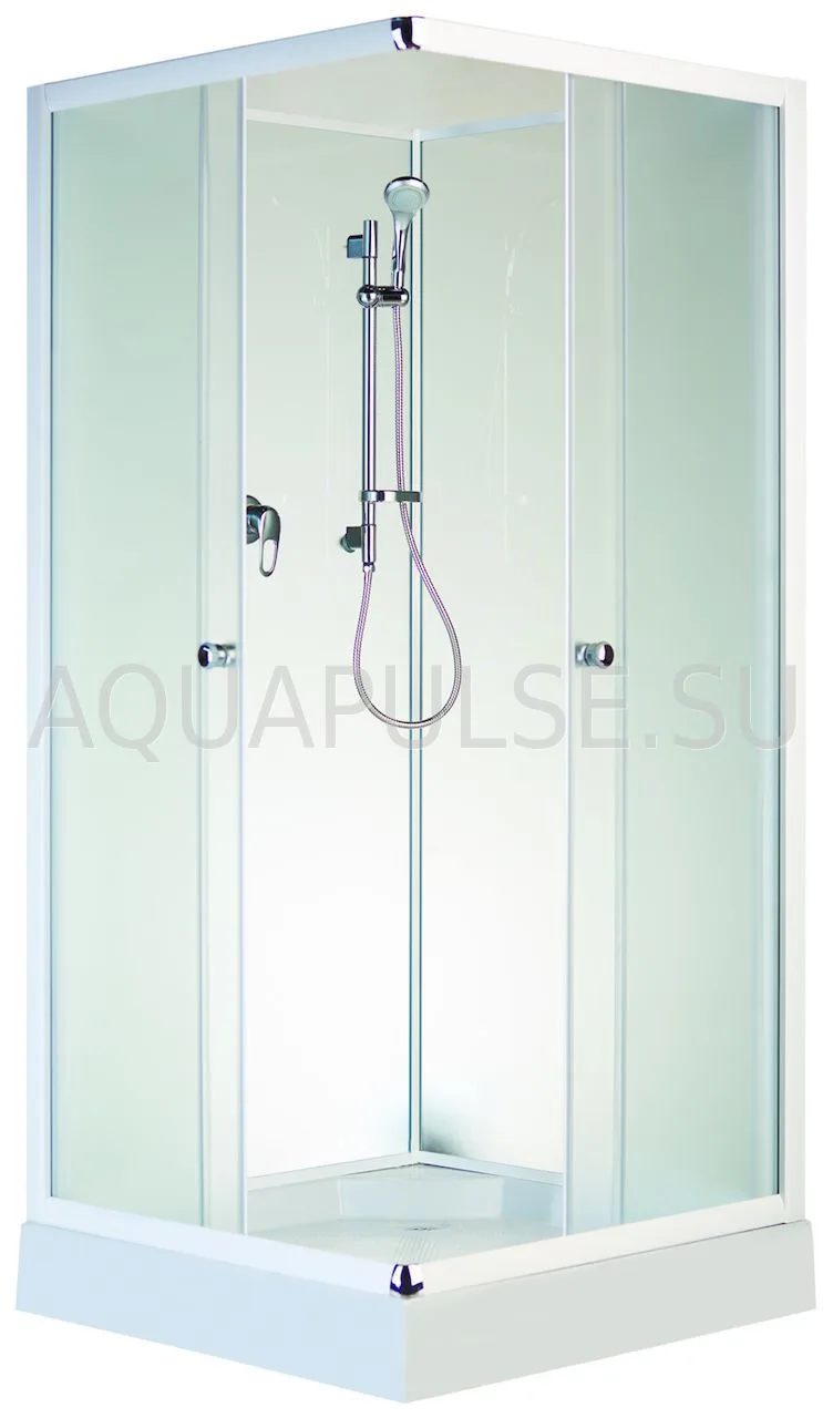 Душевая кабина без крыши AQUAPULSE 8504В 90х90х195 см. fabric (н/п, квадрат).