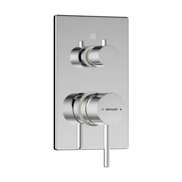 Смеситель Bravat Arc (D969CP-B-ENG+P69193C-ENG) для ванны и душа скрытый монтаж (3-функц) хром (комплект)